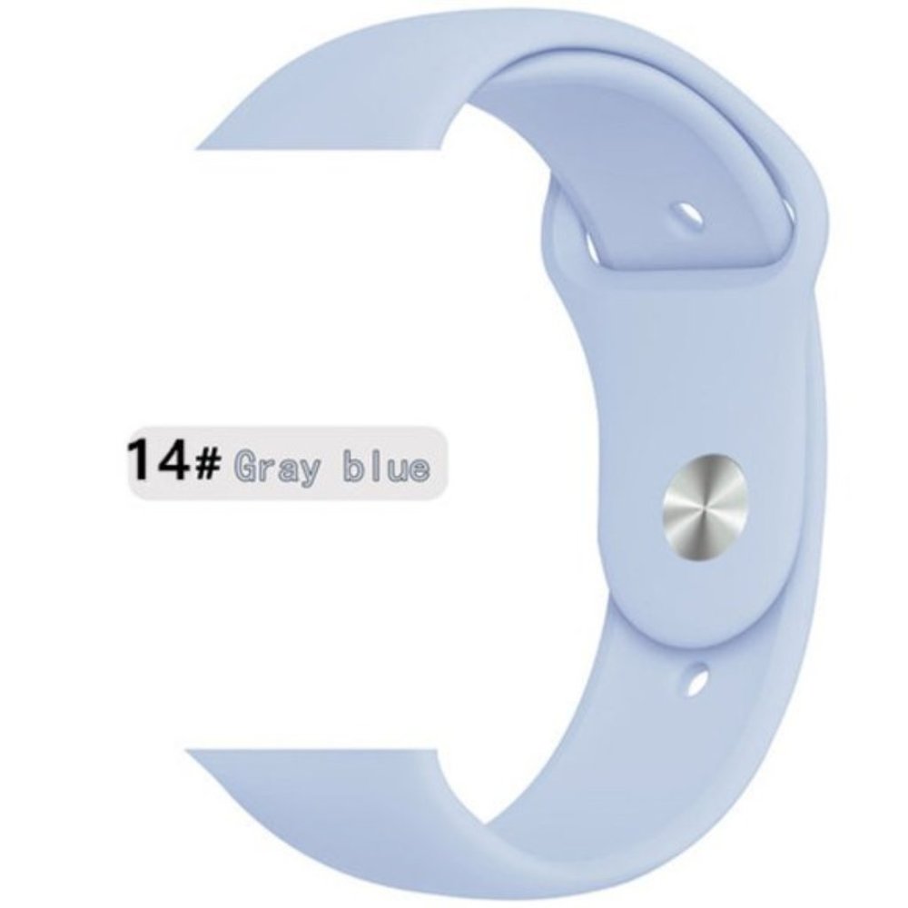 NEW Gray Blue Sport Silicone For Apple Watch - Picture 1 of 2